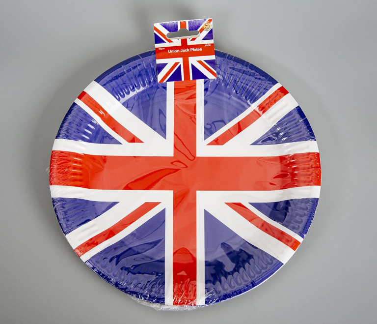 Shatchi Union Jack 23 cms paper Plates
