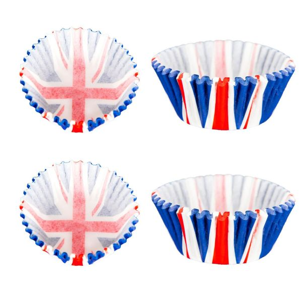 Shatchi Union Jack design Cup Cake cases x 50 per pack