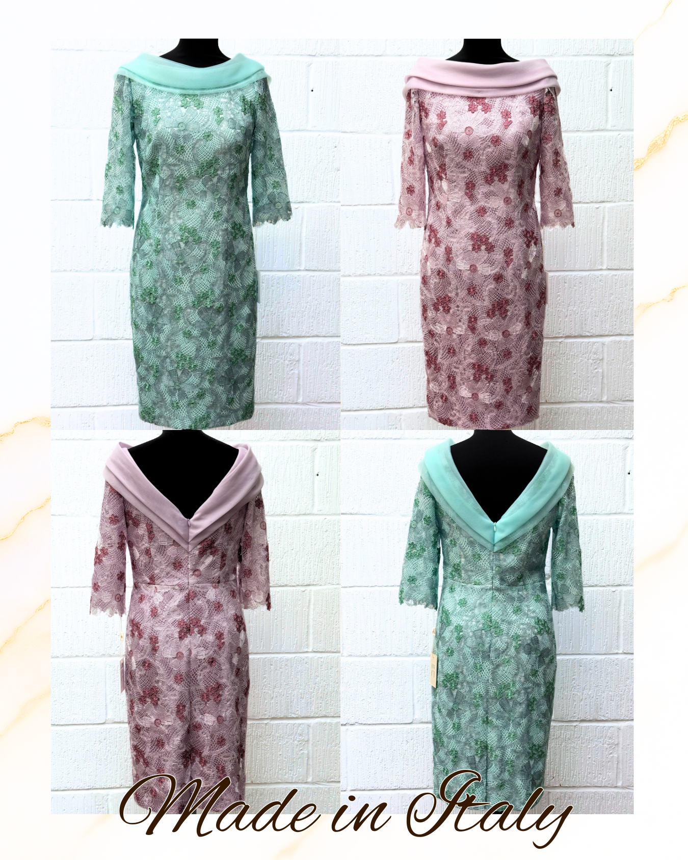 High Quality Occasion Wear Dress | Made in Italy | Big Sizes Available from 8-24