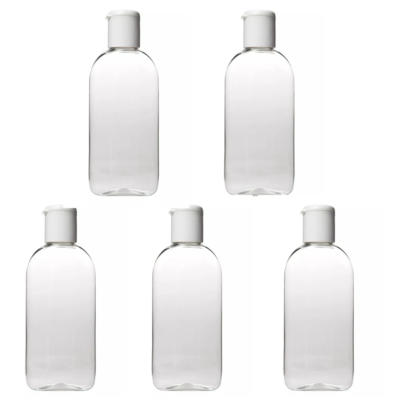 700x 100ml Bottles Clear PET Plastic with White FLIP Cap for Travel Toiletries