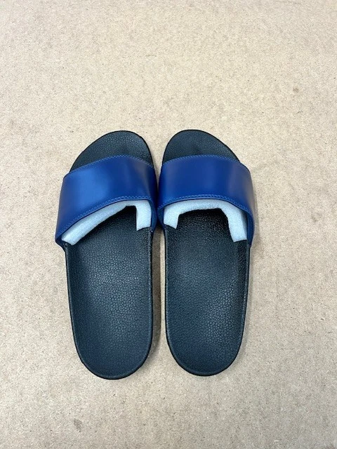 40x Mens Slip On Sliders - Holiday Sliders- Mens UK 9.5 -Blue/Black -WHOLESALE