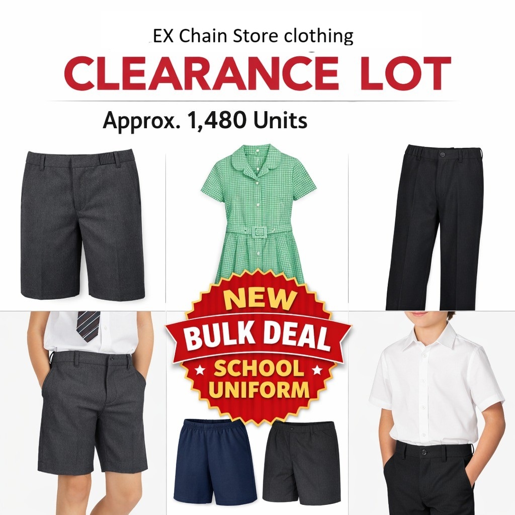 CLEARANCE JOB LOT –JL (Ex Chain store) - School Clothing – Approx. 1,480 Units