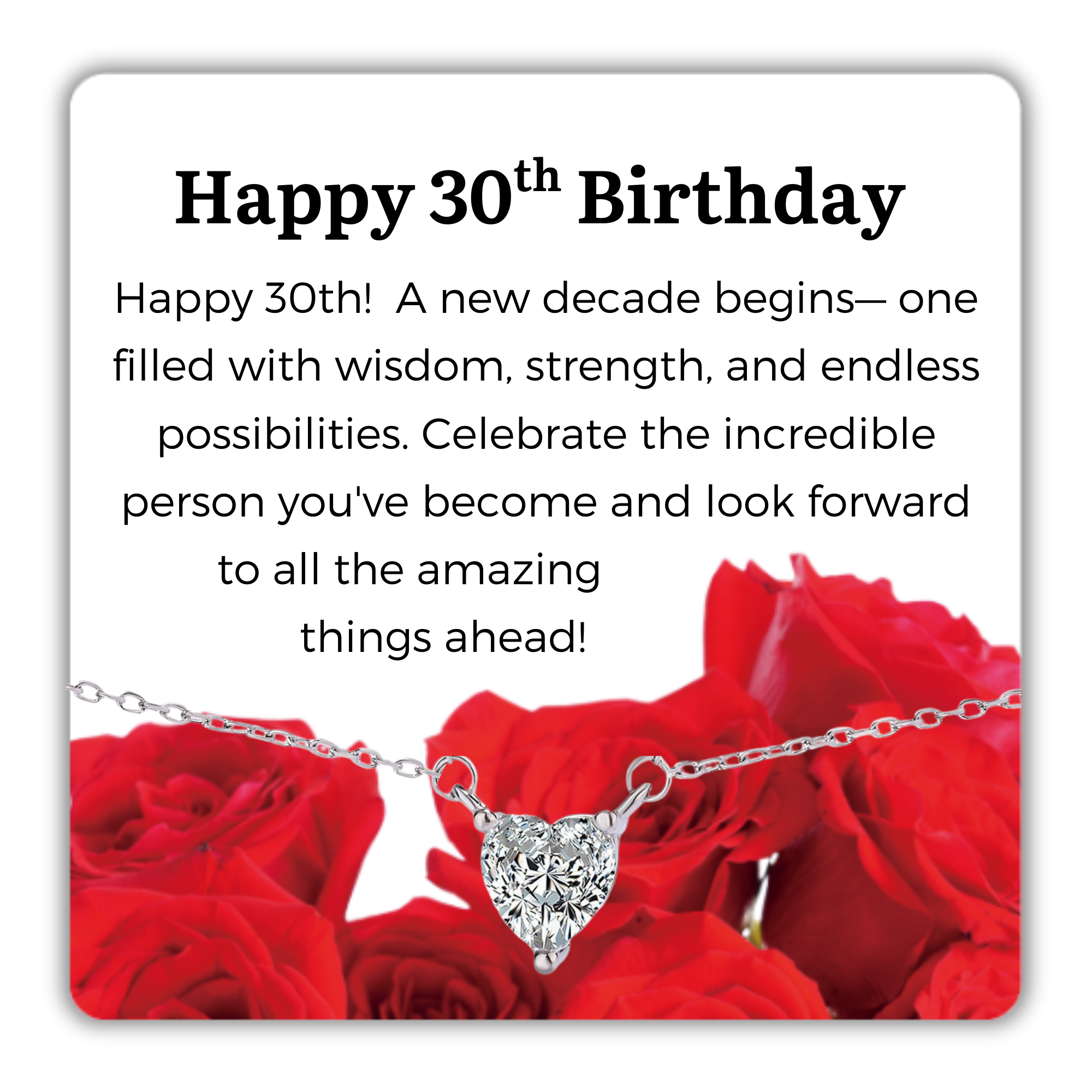 10pcs-S925 Sterling Silver Heart CZ Necklace for Her 30th-80th Birthday Gift-Mixed|GCJSN076-30th-80th-10pcs Random|UK SELLER