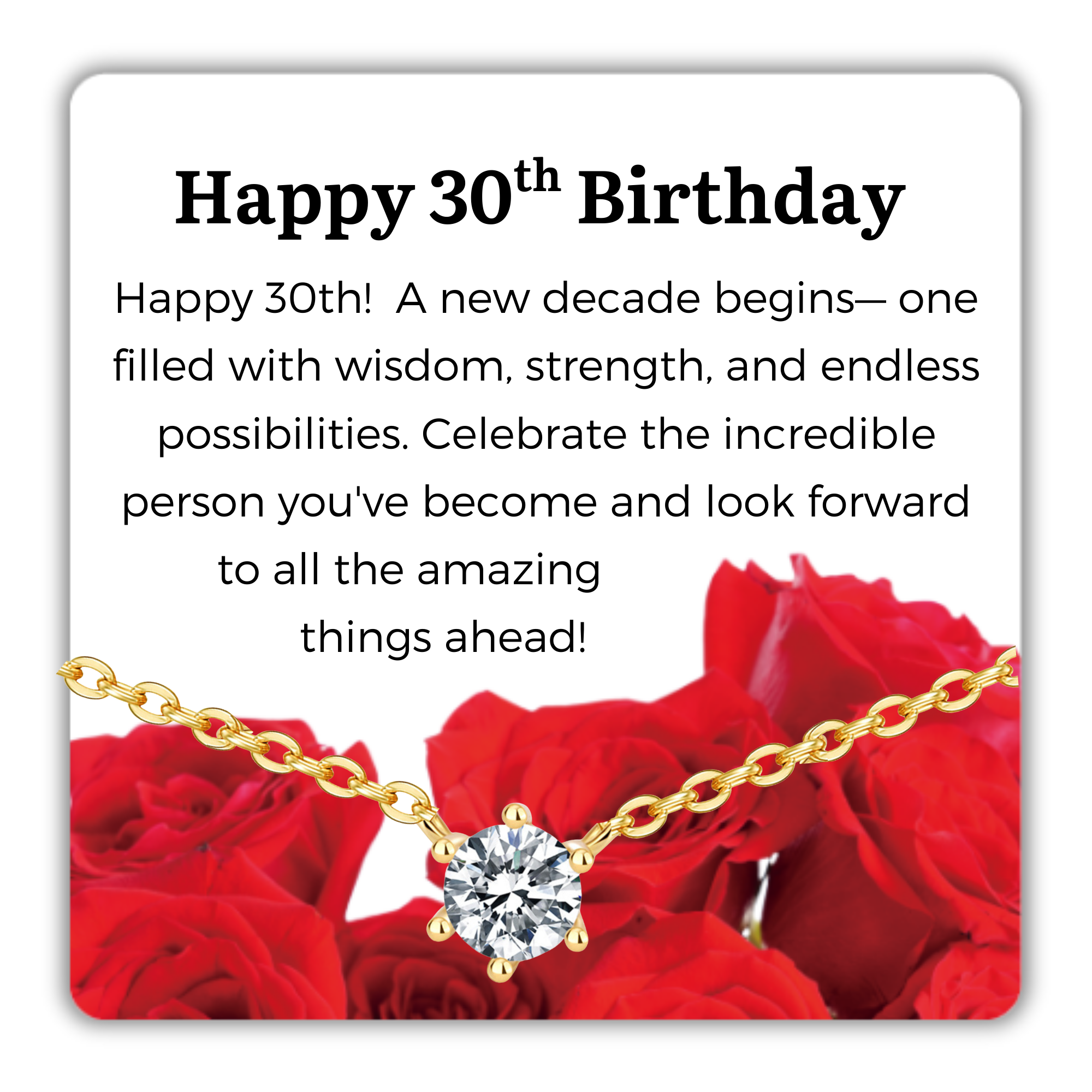 10pcs-S925 Sterling Silver Solitaire 14K Gold Plated CZ Necklace for Her 30th-80th Birthday Gift-Mixed|GCJSN083-30th-80th-10pcs Random|UK SELLER