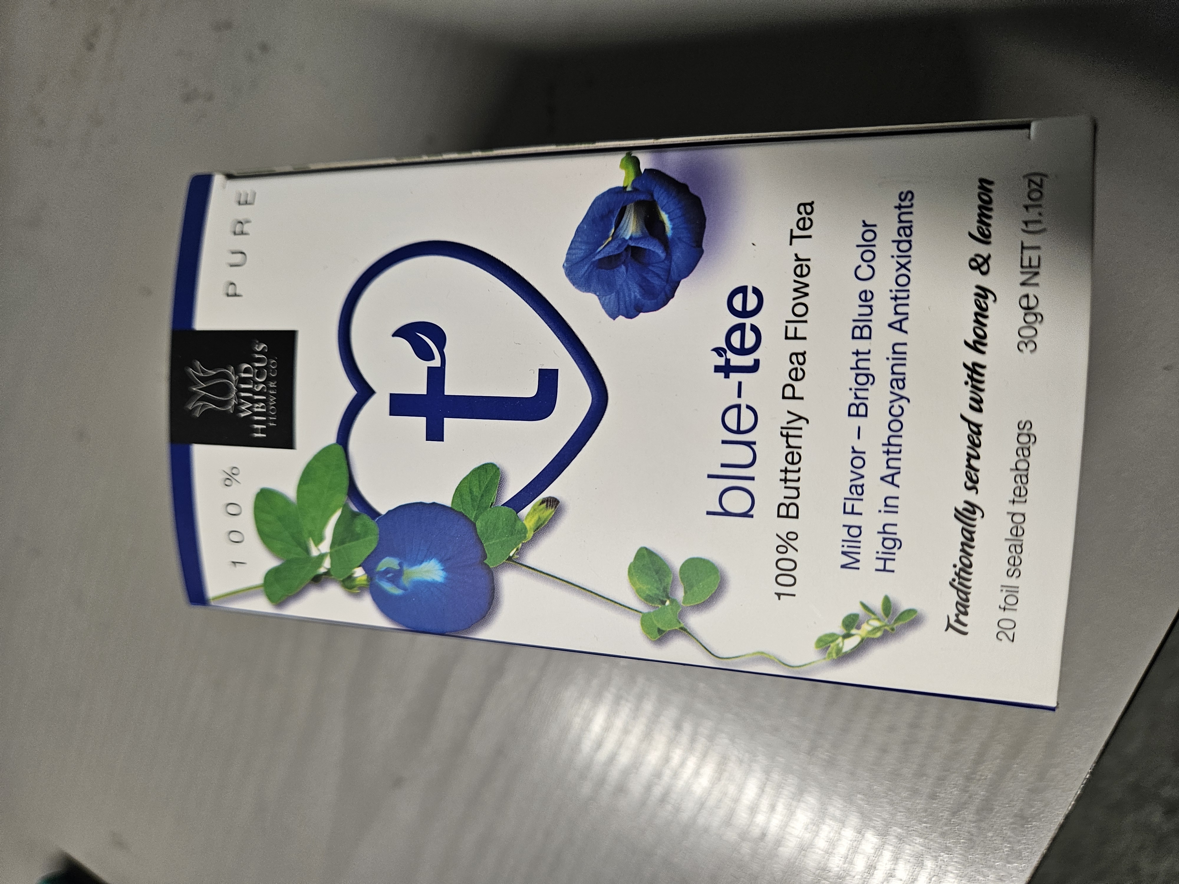 Wild Hibiscus Blue Tee Butterfly Pea Flower Tea 2x 20x30g foil sealed bags