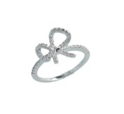 Silver & Clear CZ Bow rings