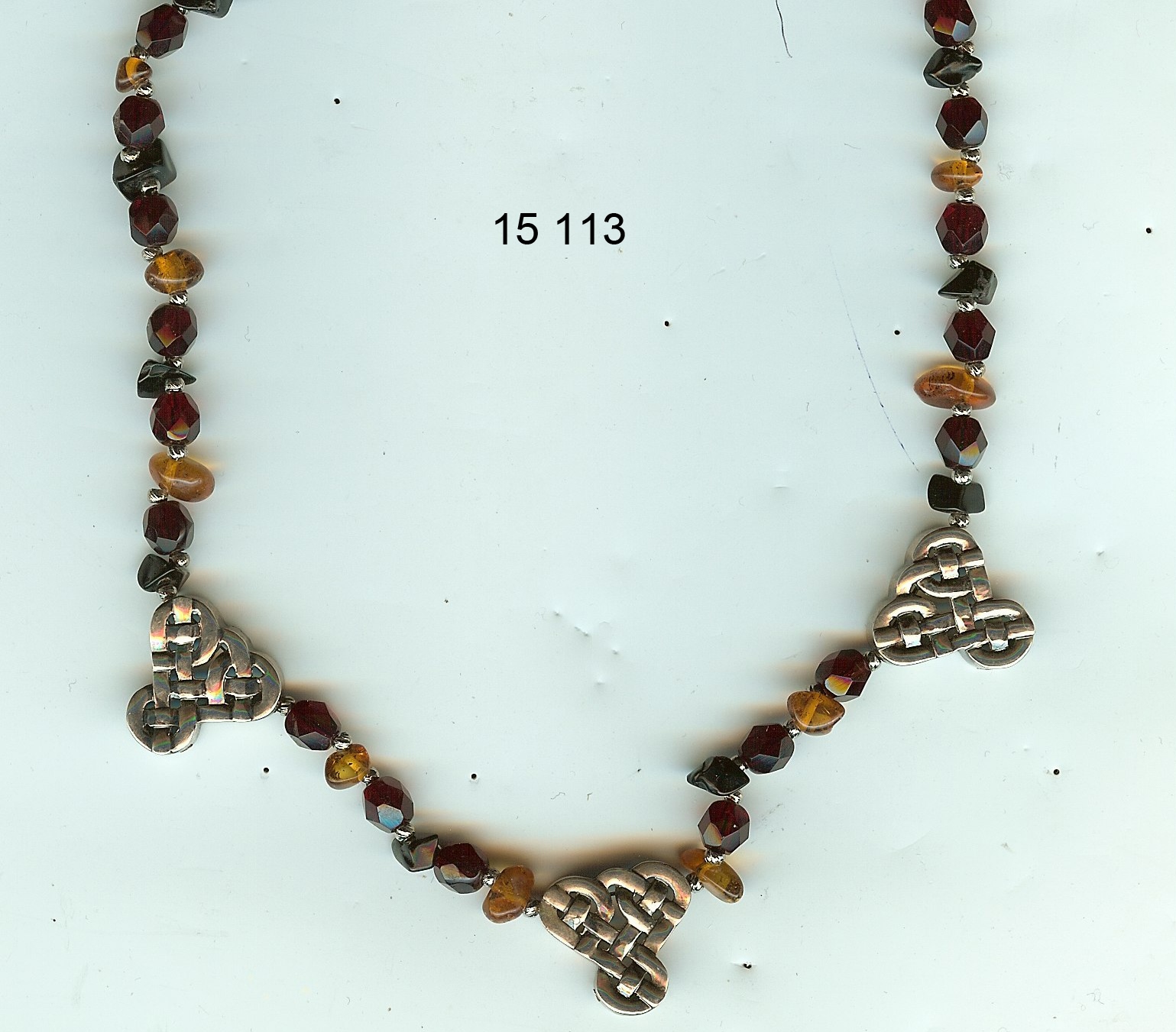  Red & topaz-glass necklace