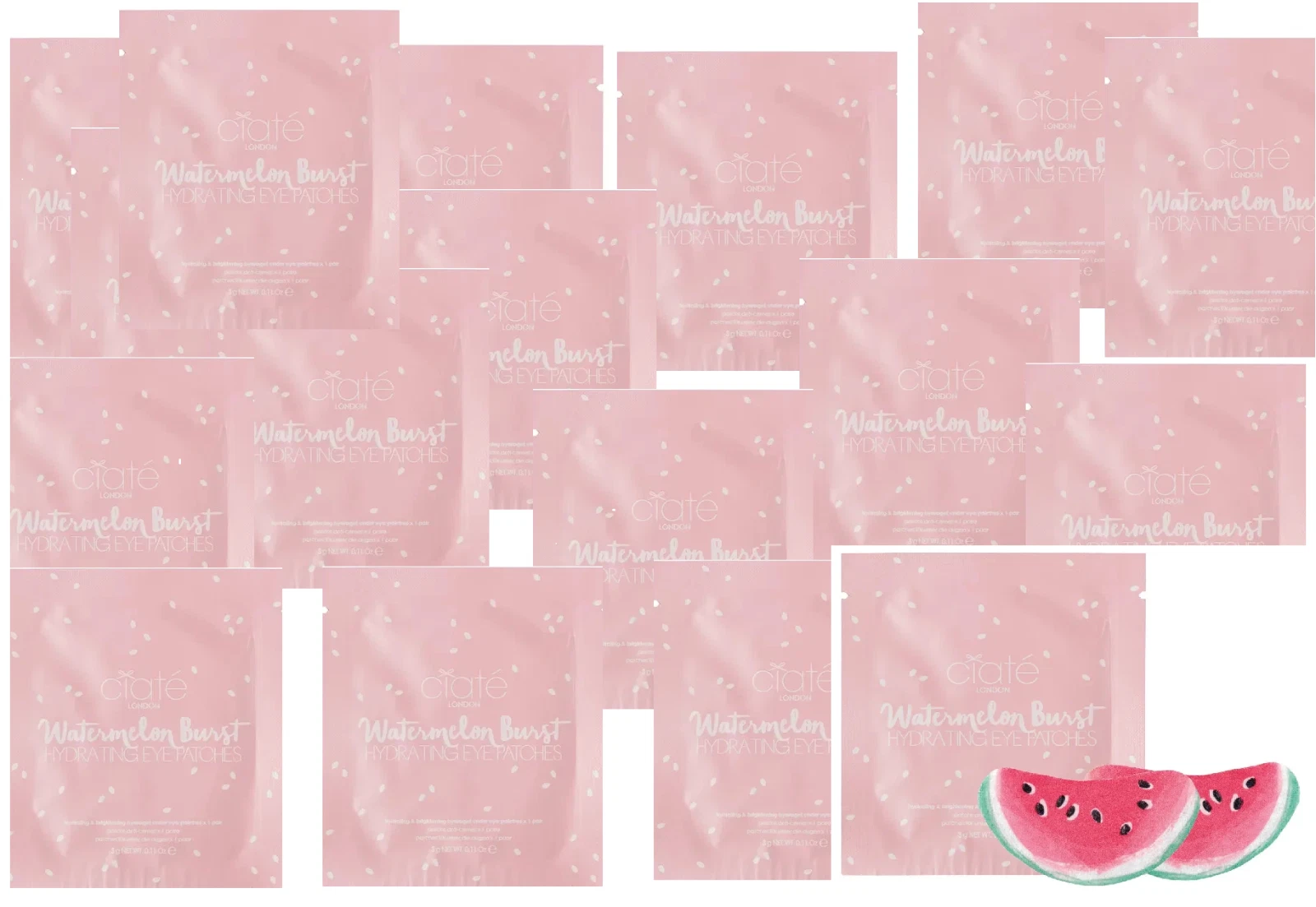 100 packs Ciate Watermelon Burst Hydrating Eye Patches | Wholesale Clearance