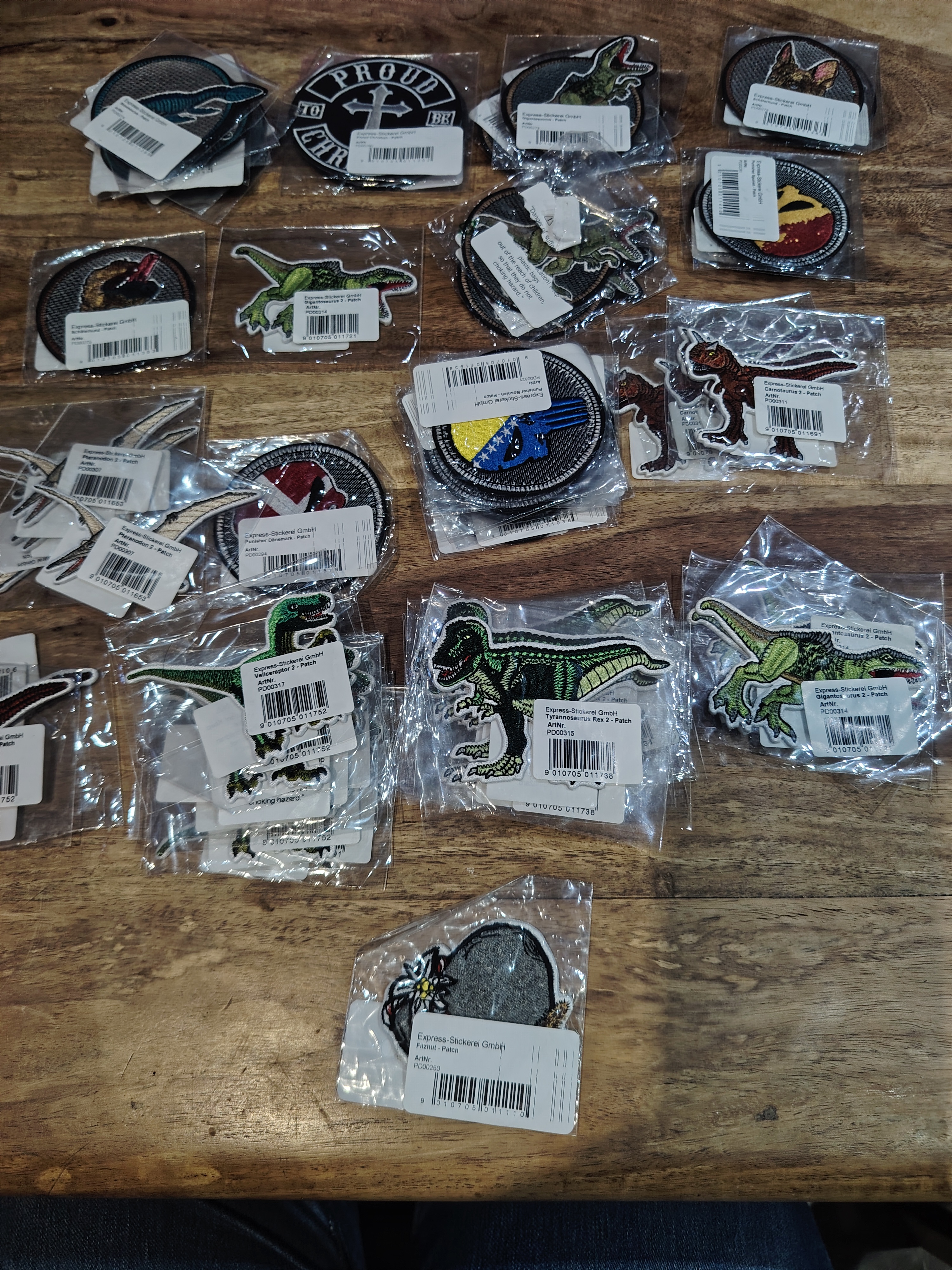 Job lot embroidered iron on patches