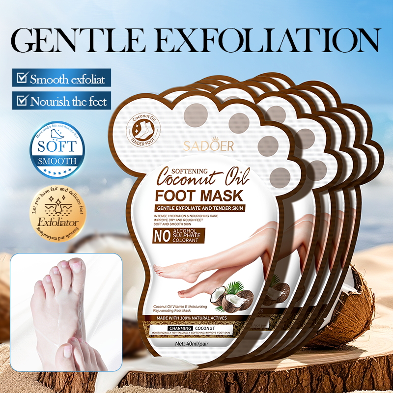 30pcs-SADOER Softening Coconut Oil Intense Hydration Foot Masks|GCMK011-Foot-30pcs|UK SELLER