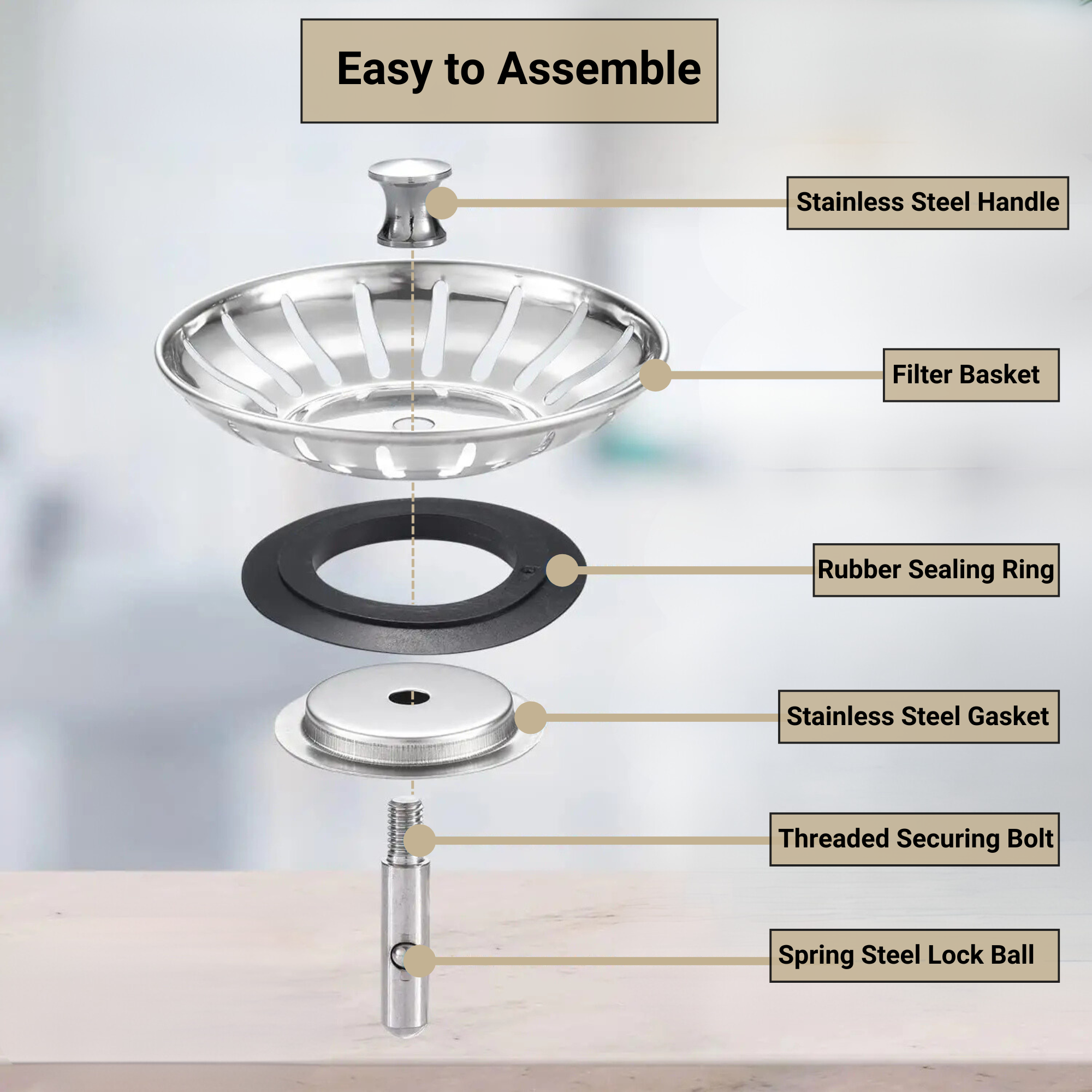 800 x Kitchen Sink Strainer Plugs