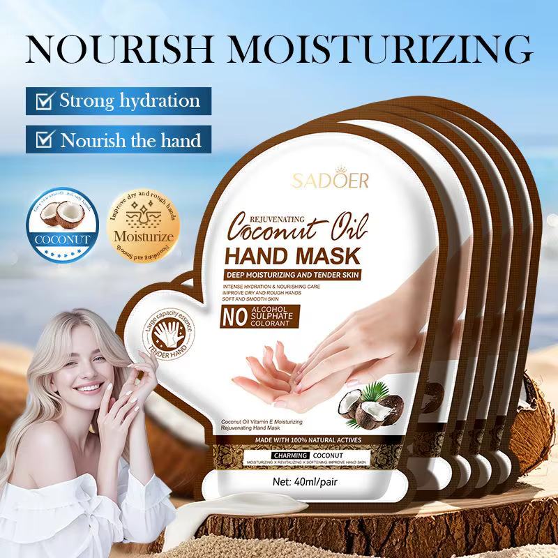 30pcs-SADOER Softening Coconut Oil Intense Hydration Hand Masks|GCMK011-Hand-30pcs|UK SELLER