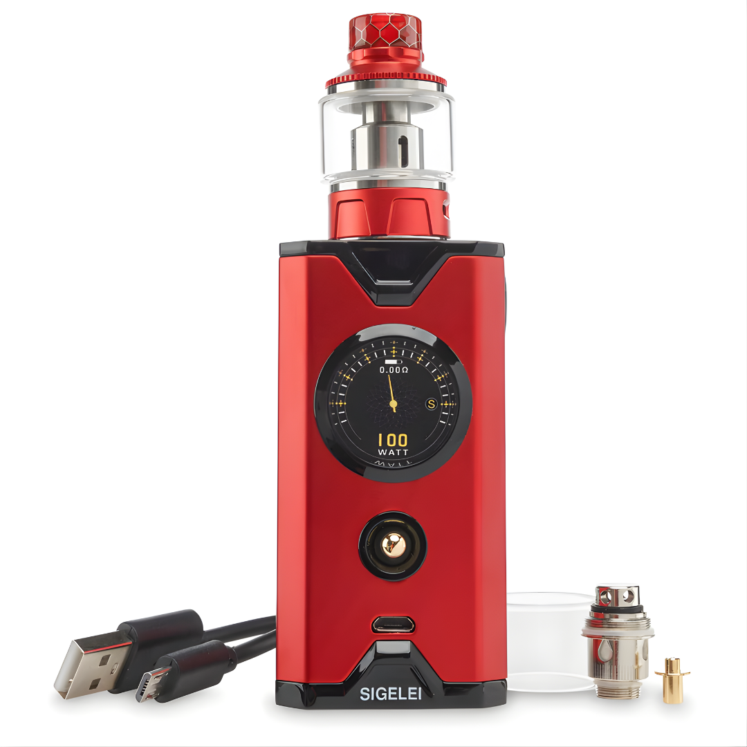 30 x SIGELEI CHRONUS SHIKRA 200W TC Vape Mod Kit – Dual 18650 - Brand New Sealed (Chrimson/Red Colour)