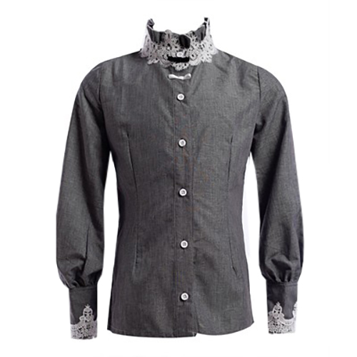 Boys Girls Vintage Lace Cotton Shirt Long Sleeve Royal Style Top Ages 3-5Y