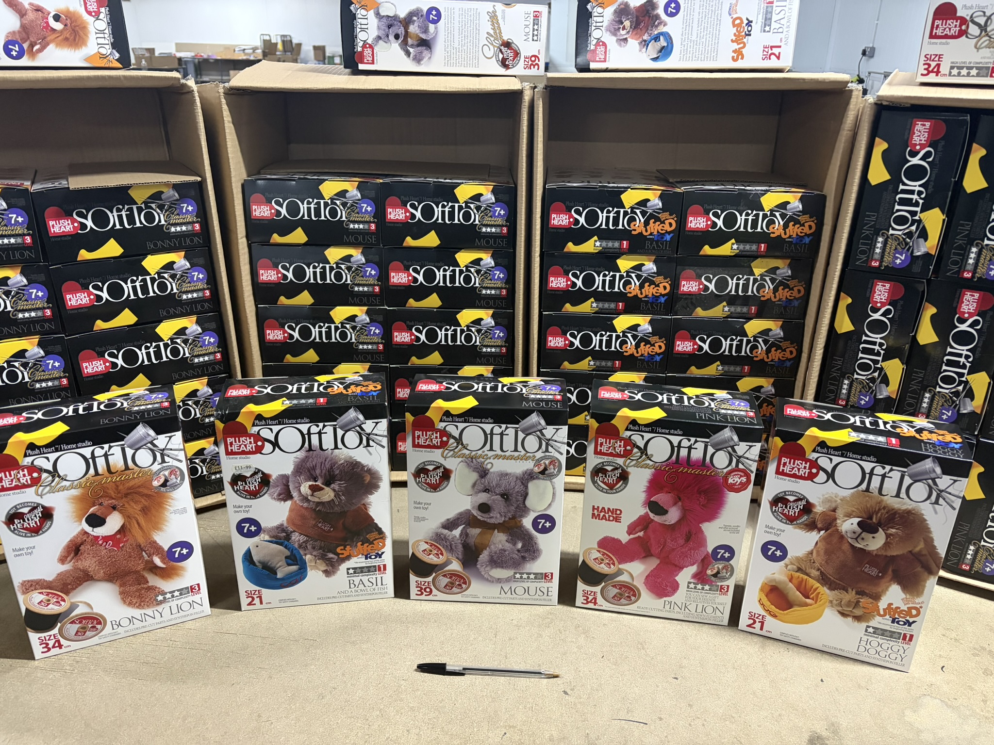 Plush Hearts DIY Toy Kits - Joblot 180 Pieces