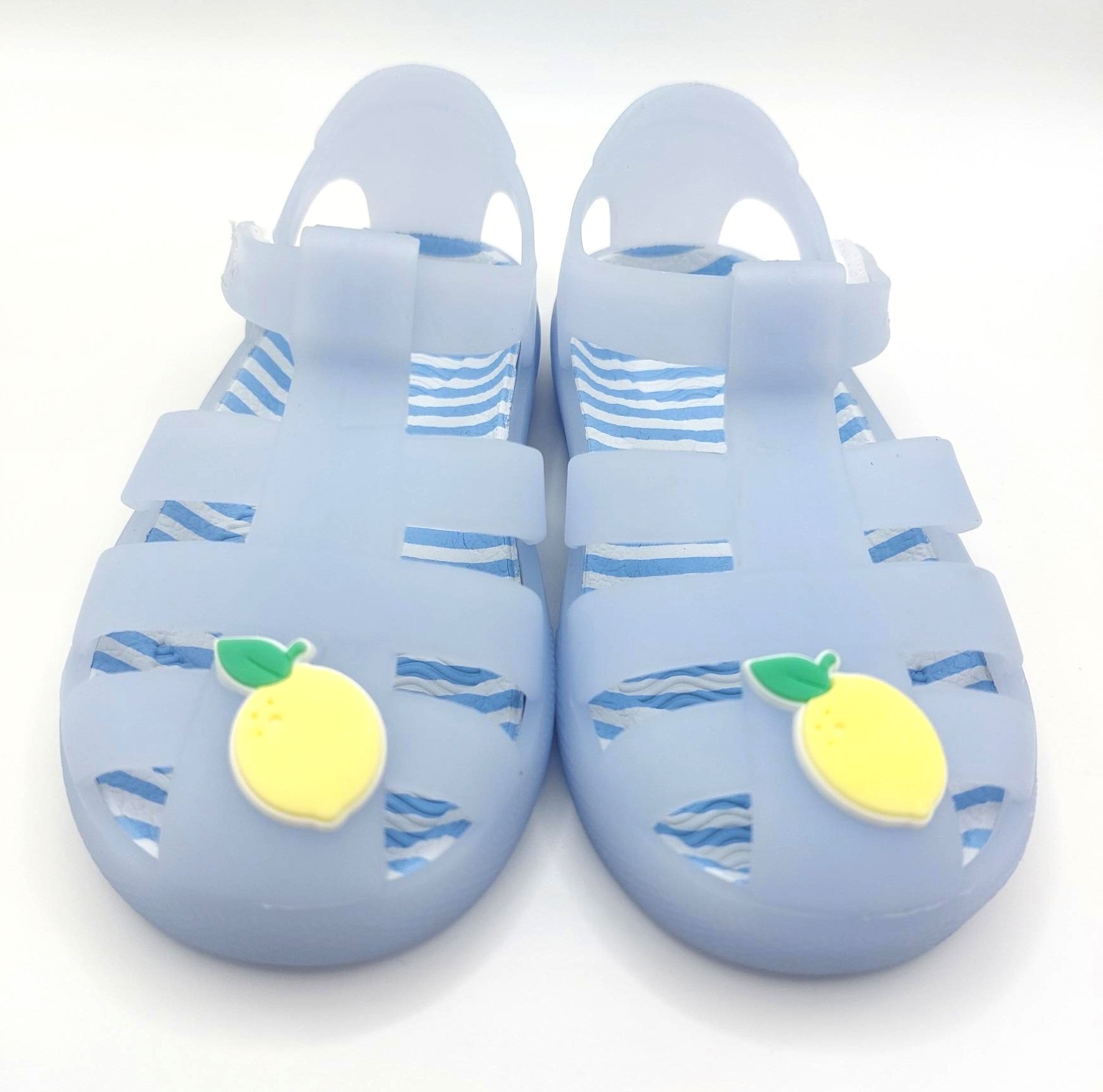 CHILDREN'S JELLIES - PALE BLUE WITH LEMON DETAIL, 5 SIZES, 50 UNITS PER JOB LOT