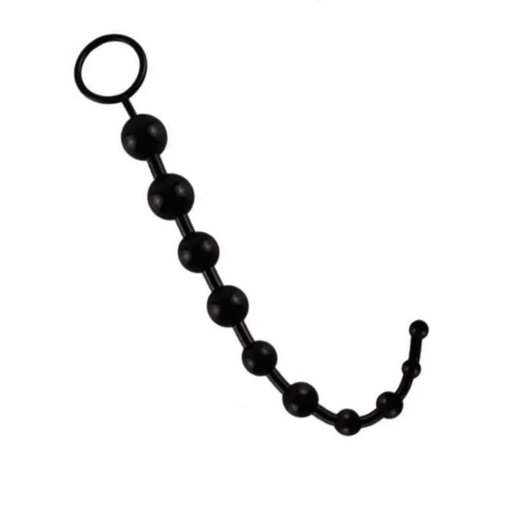 130x 9 inch jelly anal beads (black) UK seller