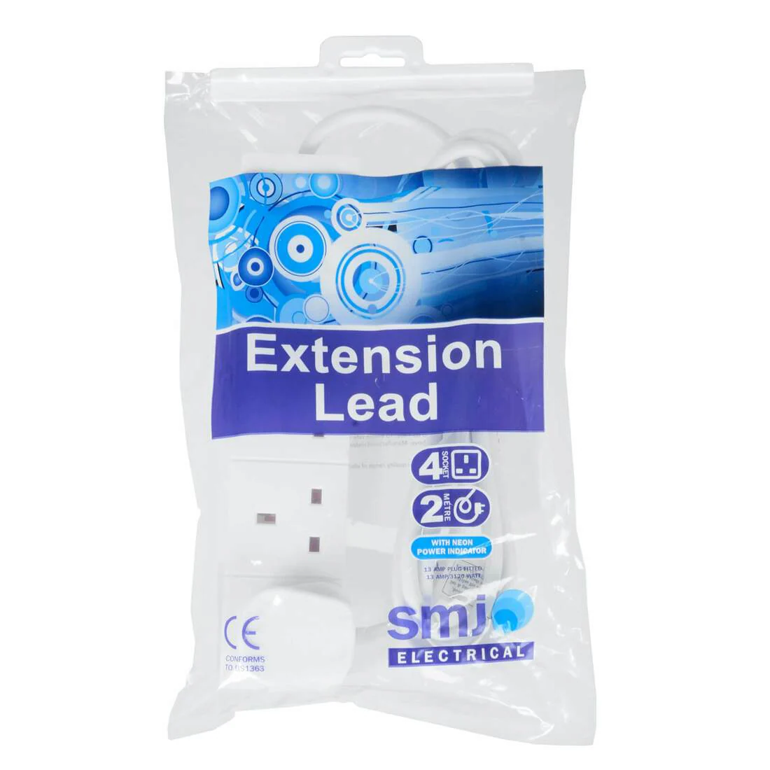 JOB LOT SMJ Electrical 120pc 4-Way Extension Cables 2m - Brand New BNWT - Great For Resale