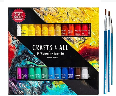 24 Colour Crafts 4 All Water colour Paints sets 
