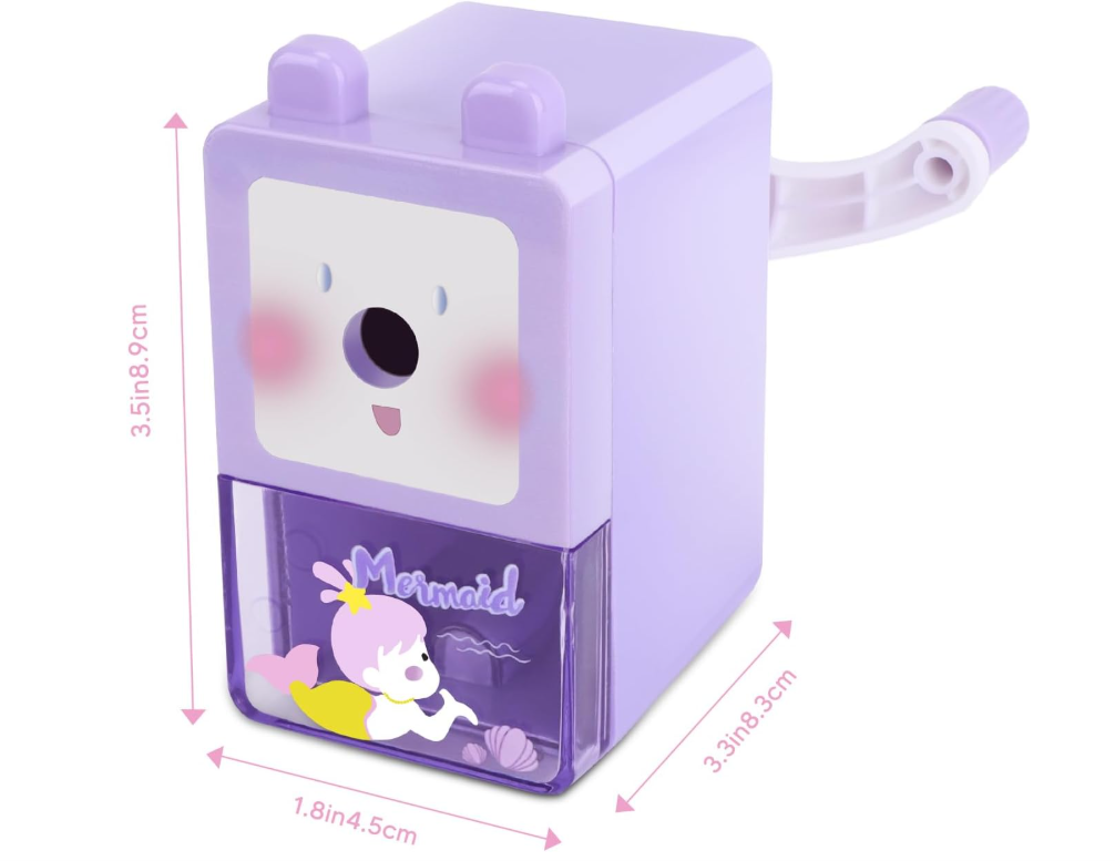 Mermaid Character Pencil Sharpener with Erasers.