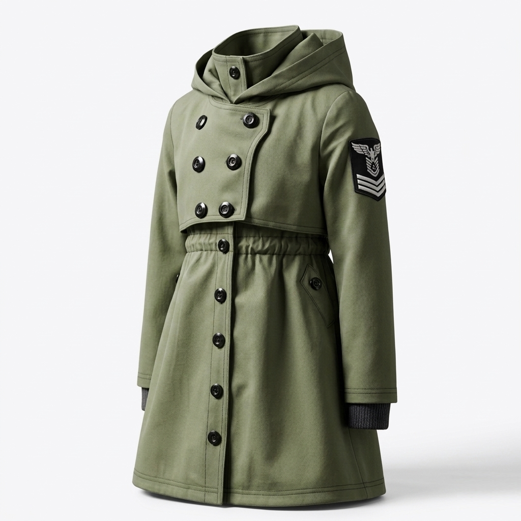 Girls Spring Trench Coat Outdoor Jacket Windproof Travel 3-7Y