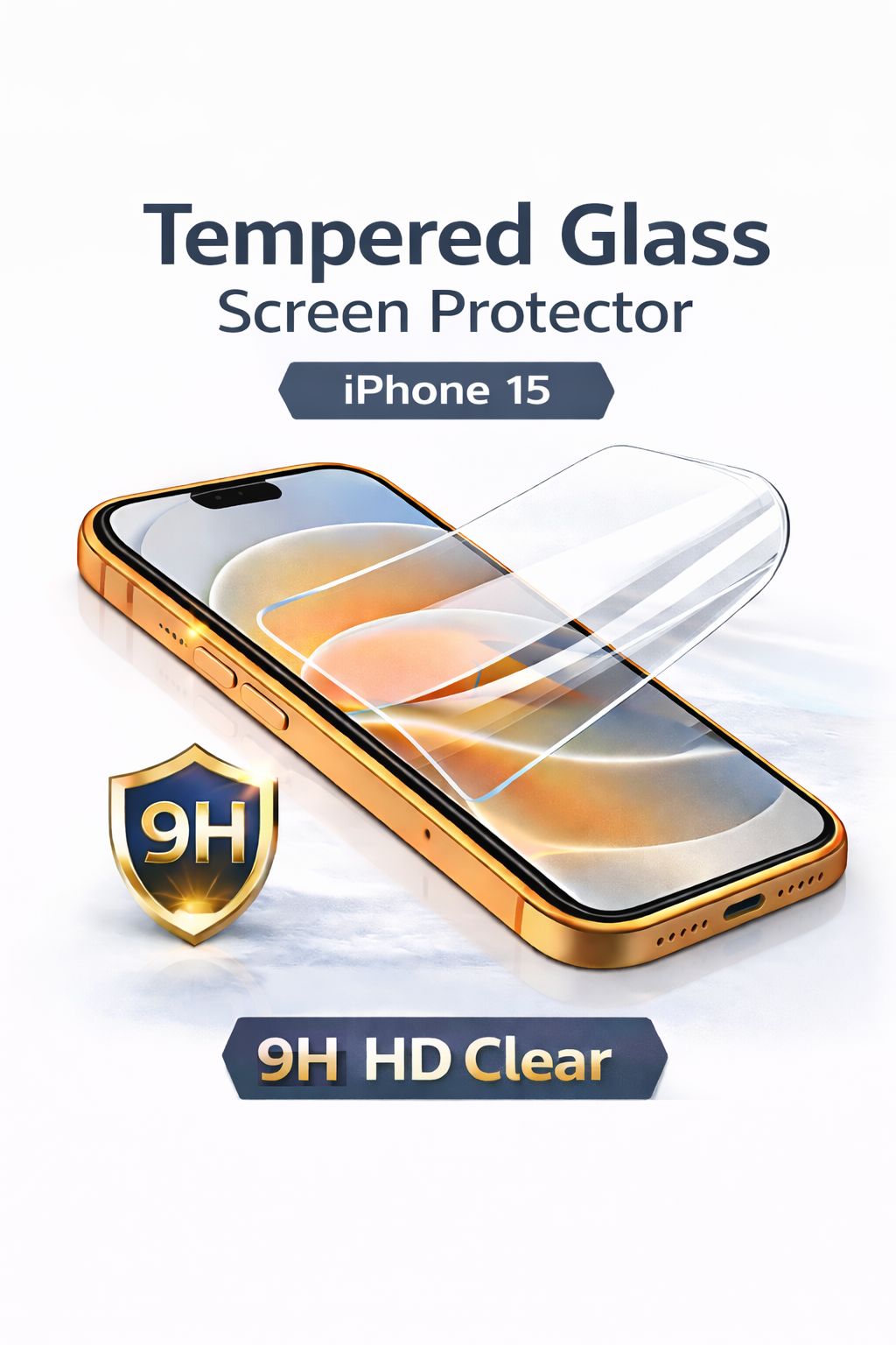 10 x iPhone 15 Compatible Screen Protectors Tempered Glass 9H HD Clear
