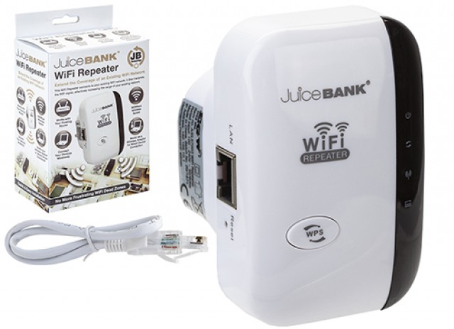 Juice Bank WiFi Repeater – Bulk Pack of 12 – RRP £14.99 Each