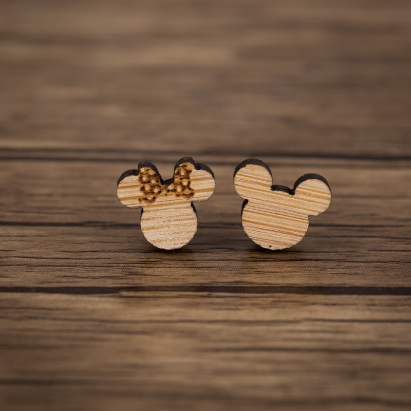 Laser Cut Animal shaped Wood Earrings, 5 different styles