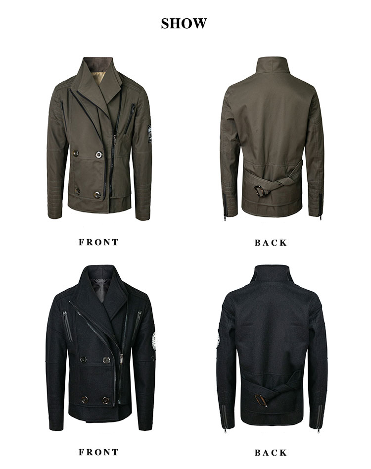 Boys Vintage Military Jacket Green Cotton&Black Wool Smart Coat Kids Ages 4-7y