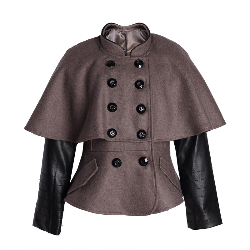 Vintage Girls Cape Coat Wool Princess Jacket British Style Kids Coat 120 4-5Y