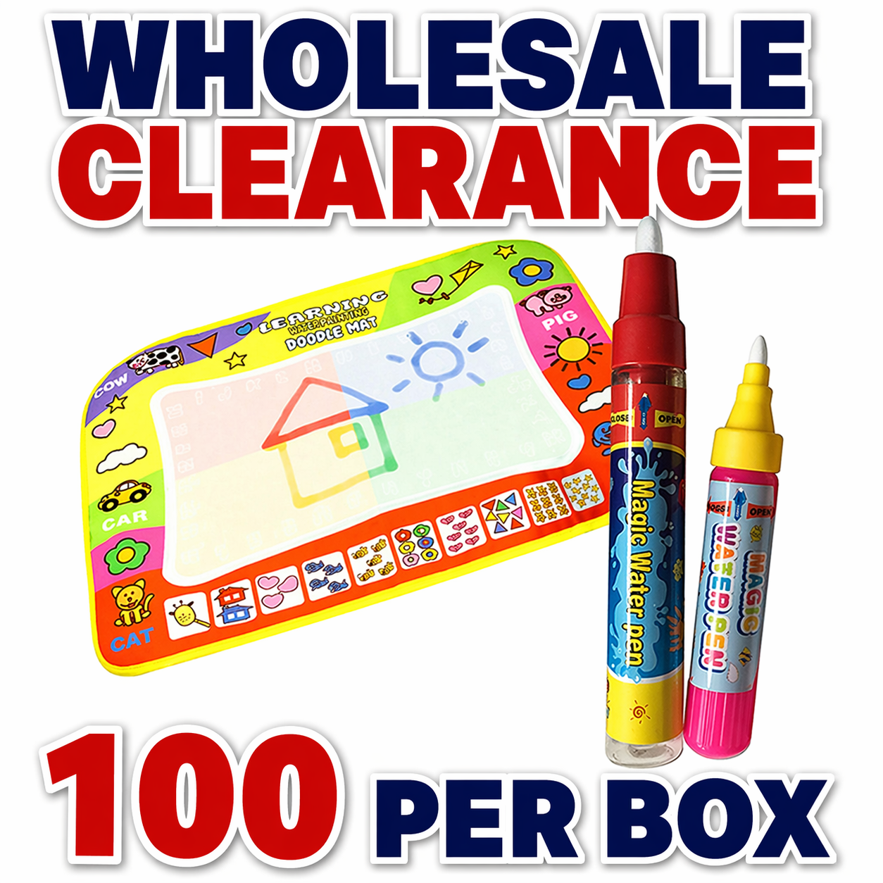 Kids Magic Water Drawing Mats Joblot 100 Per Box Wholesale Clearance Bulk Profit