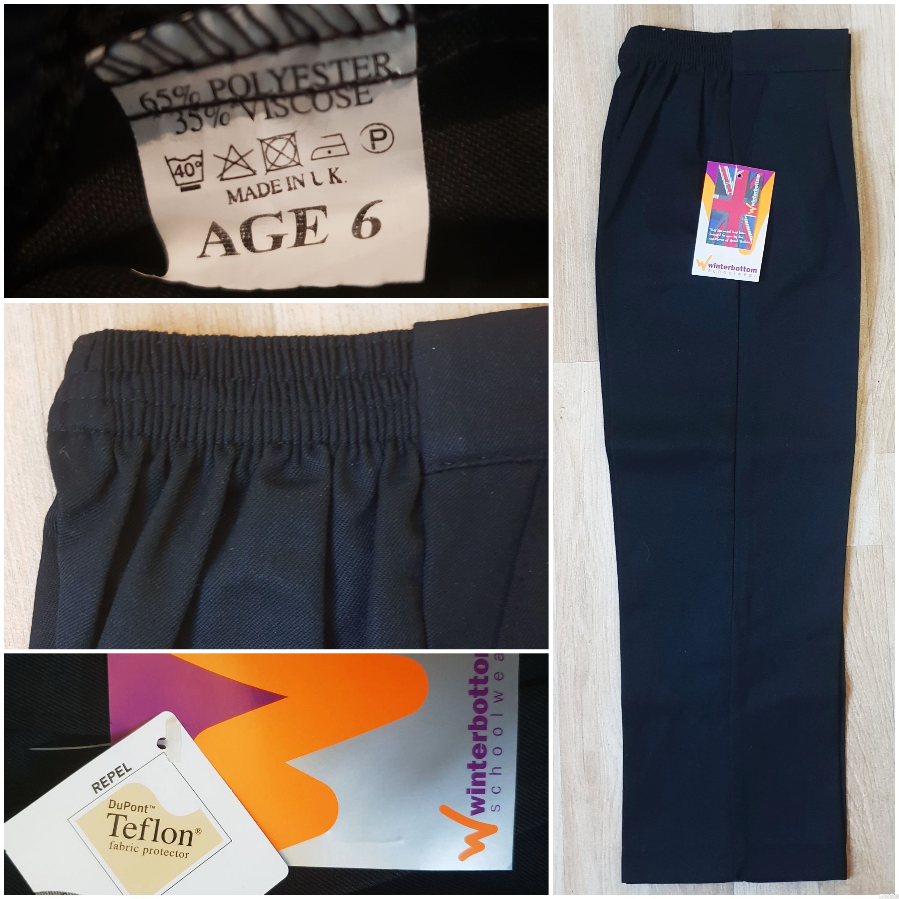 Joblot of Winterbottoms Black School Trousers 1, 2, 3, 4 & 6 Years 27 Pairs