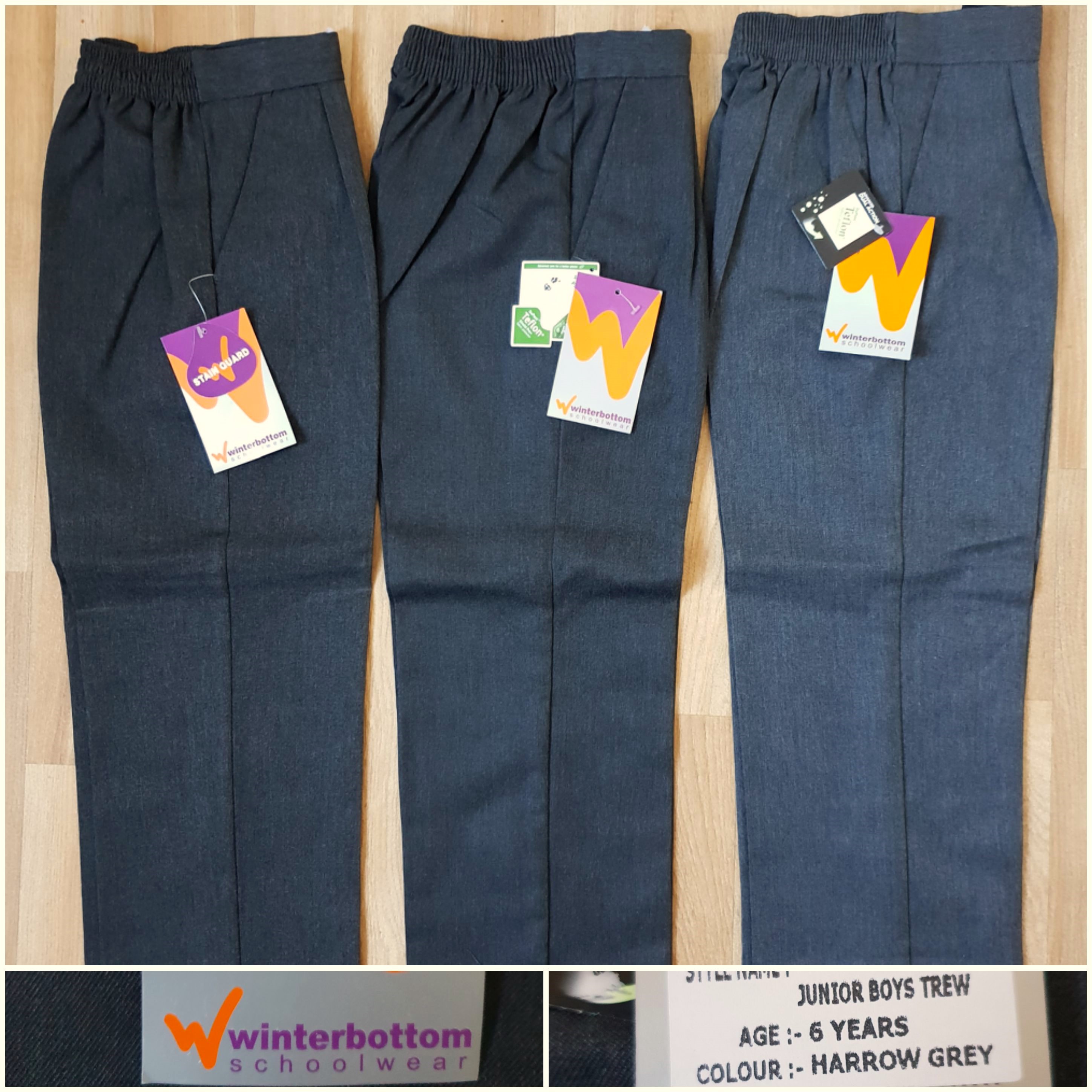 Lot of 8 pairs Winterbottoms grey school trousers 2 styles Age 6 yrars