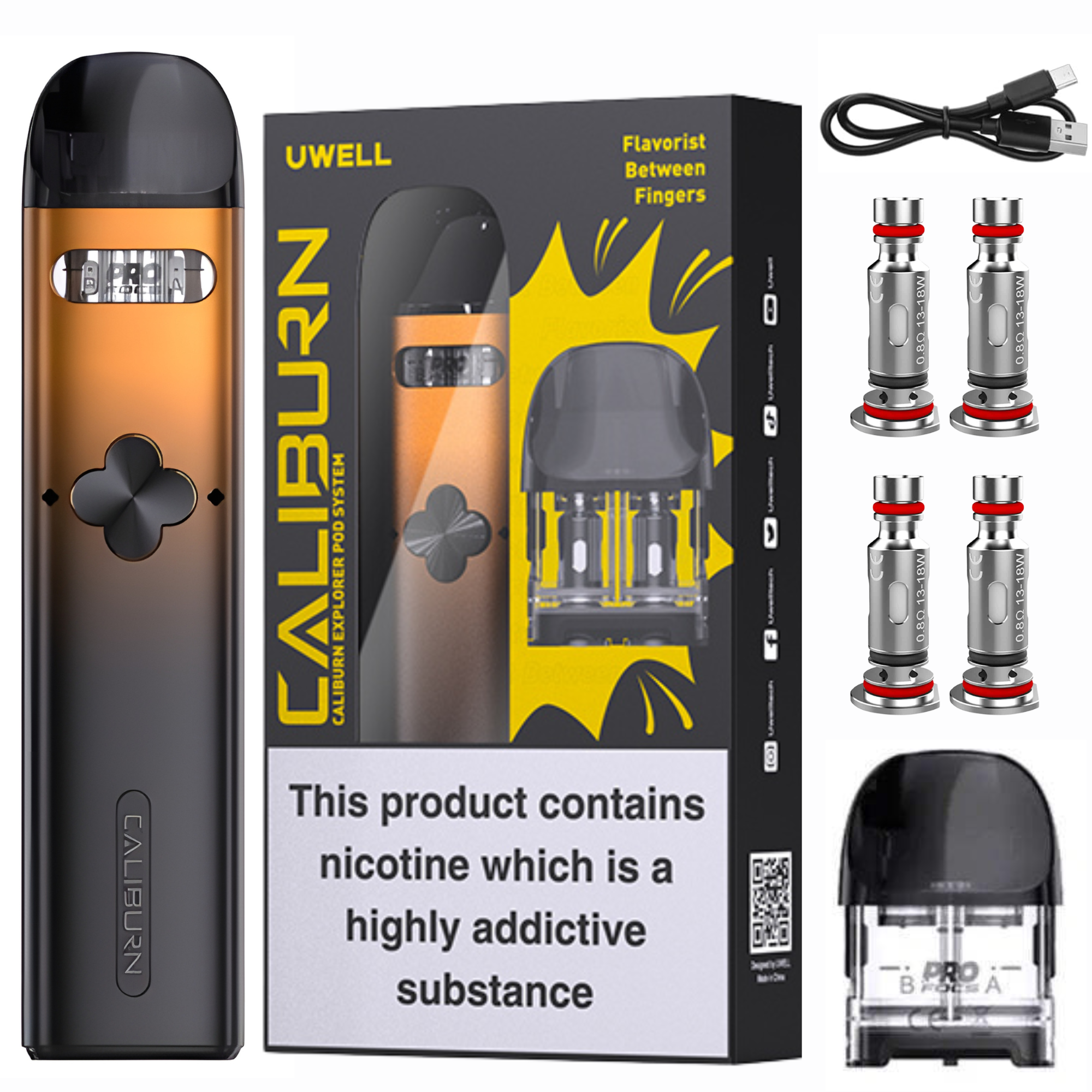 50 x Uwell Caliburn Explorer Pod Vape Kit 36W 1000mAh Dual Flavour MTL/RDTL UK