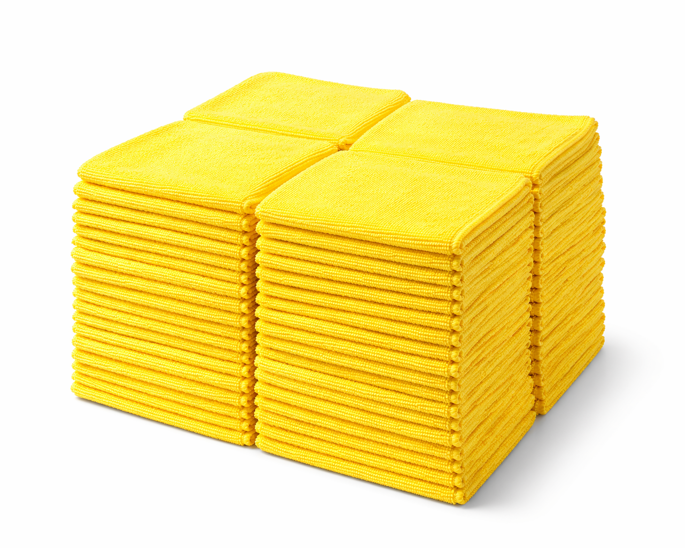Ultra-Thick Yellow Microfibre Cleaning Cloths — Bulk Pack of 200 | Professional Grade, Streak-Free, Lint-Free | For Car, Home, Kitchen & Detailing