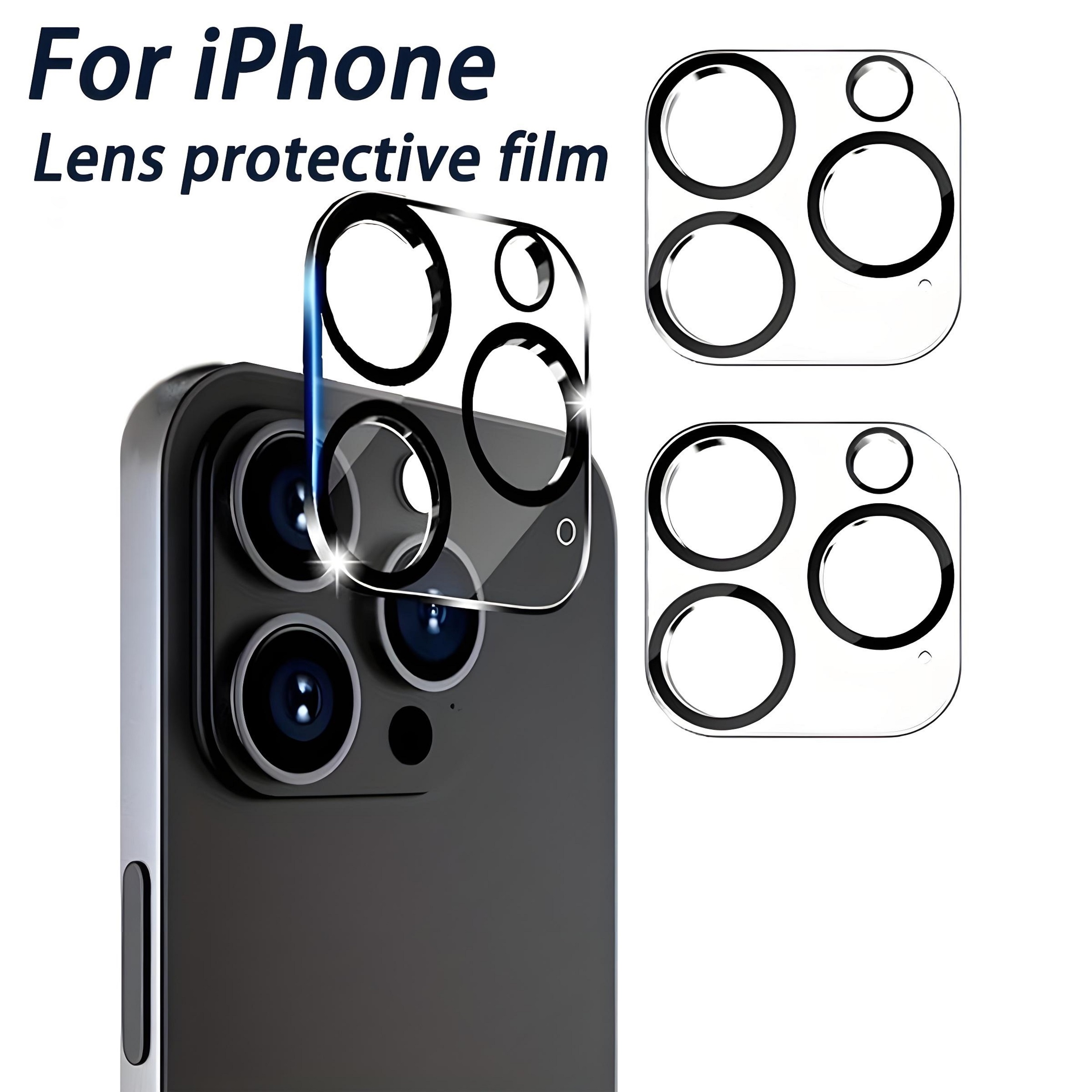 Tempered Glass Camera Lens Protector for iPhone 14 Pro/14 Pro Max, 13/13 Mini/13 Pro/13 Pro Max – Black & Clear Mix, Anti-Scratch HD Guard, Bulk Pac