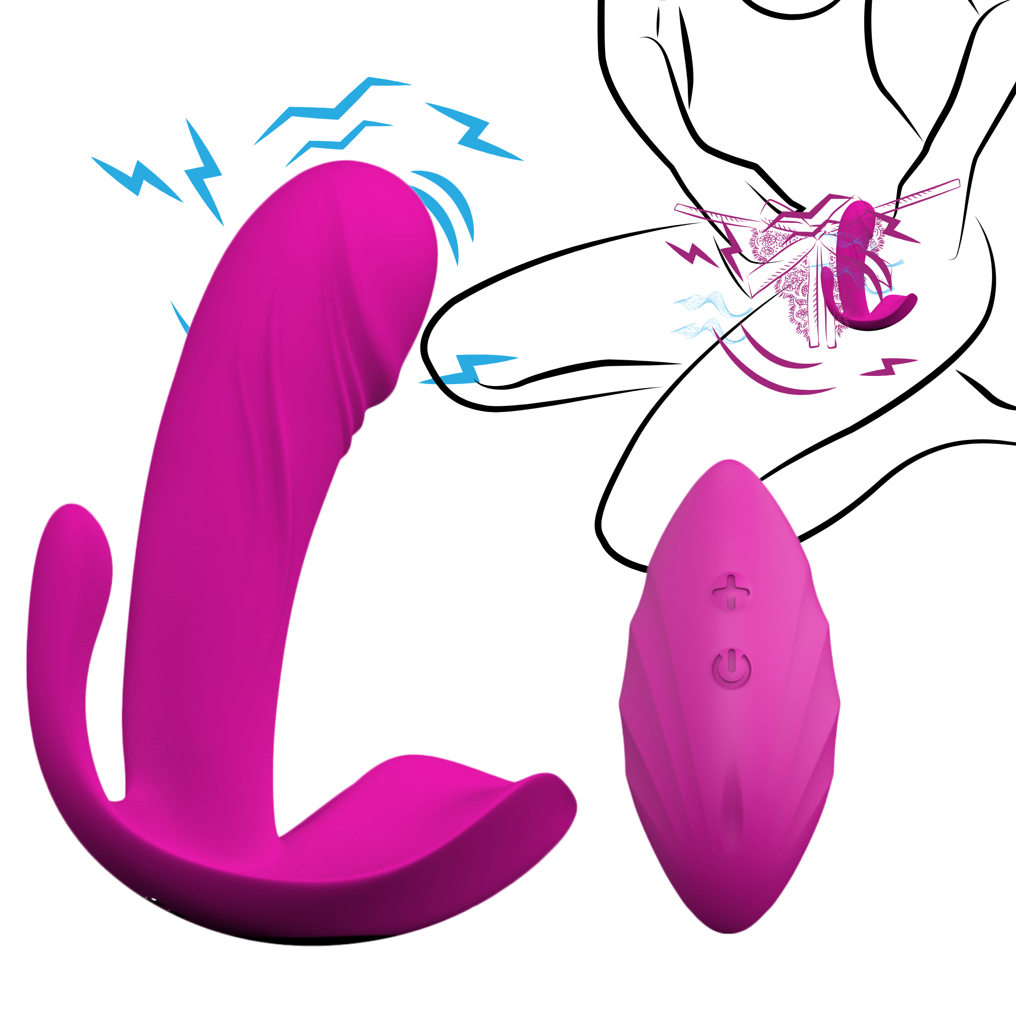 5pcs-Clitoral Vibrator Dildo Wireless Dildo Remote Vibrating Sex Toy|GCAP056-5pcs|UK SELLER
