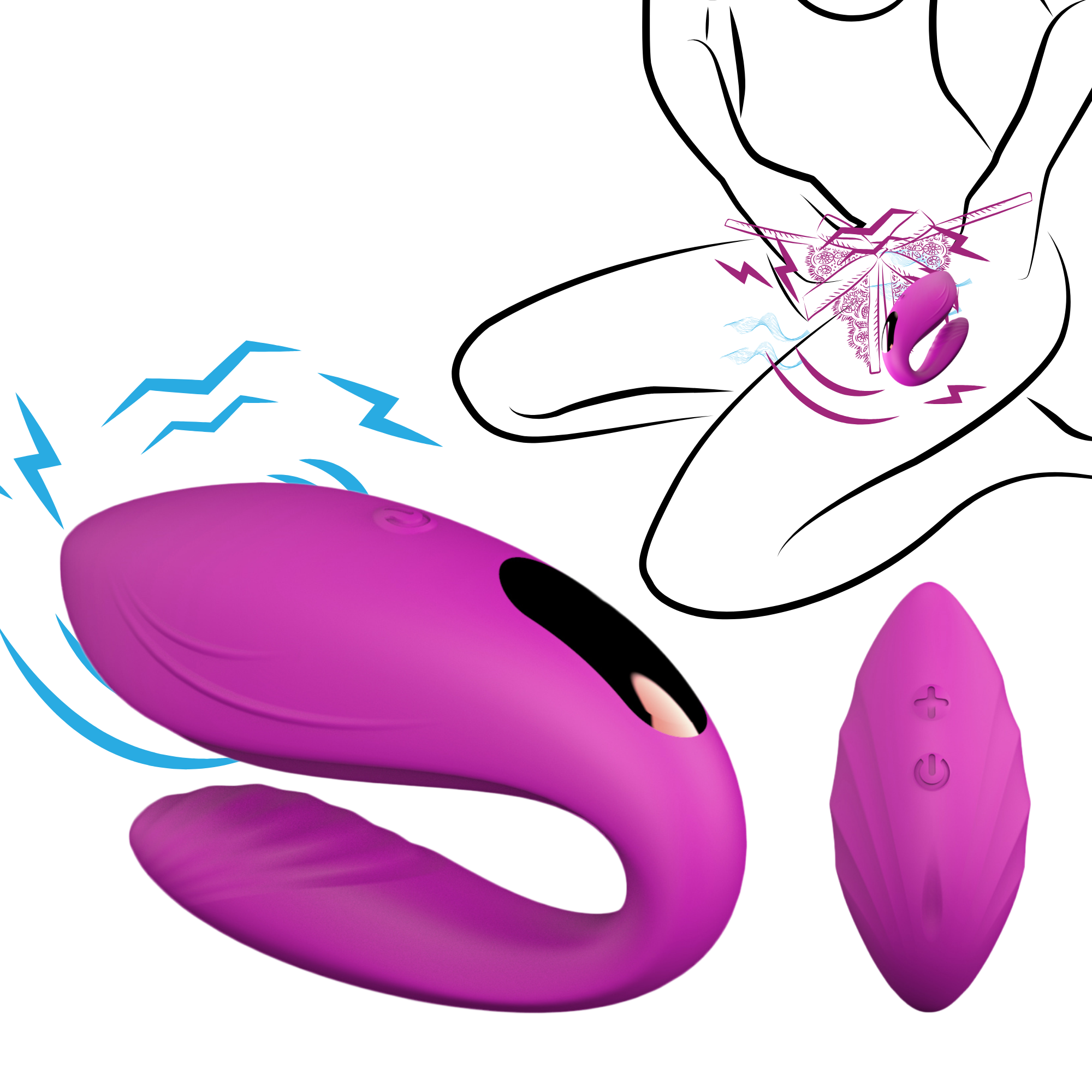 5pcs-Rechargeable Couples Remote Control Clitoral & G Spot Vibrator|GCAP057-5pcs|UK SELLER