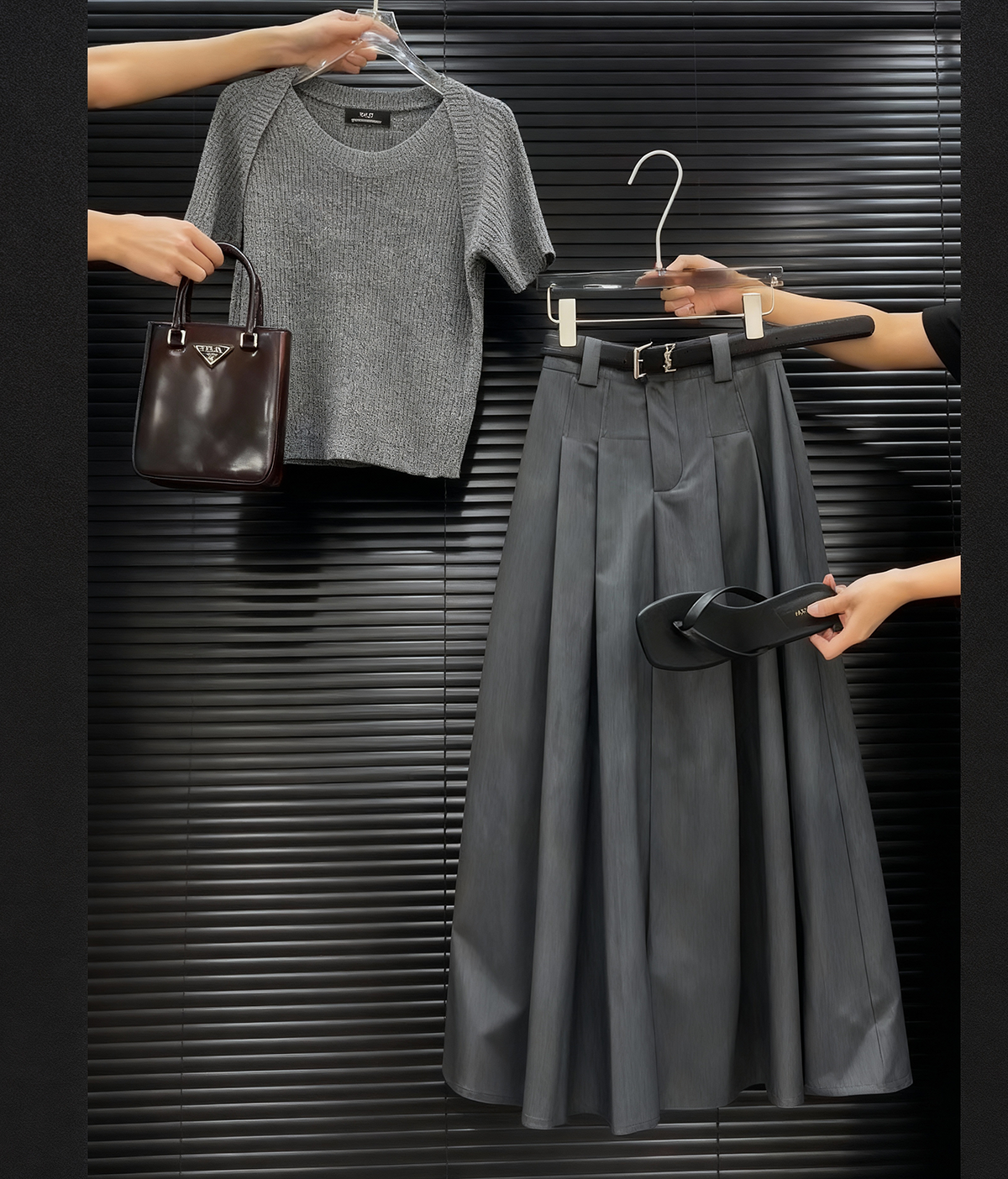 2 Outfit Sets Clearance – Knit Top + Midi Skirt | Designer Studio Samples | UK 8| Boutique Quality | Bundle Deal