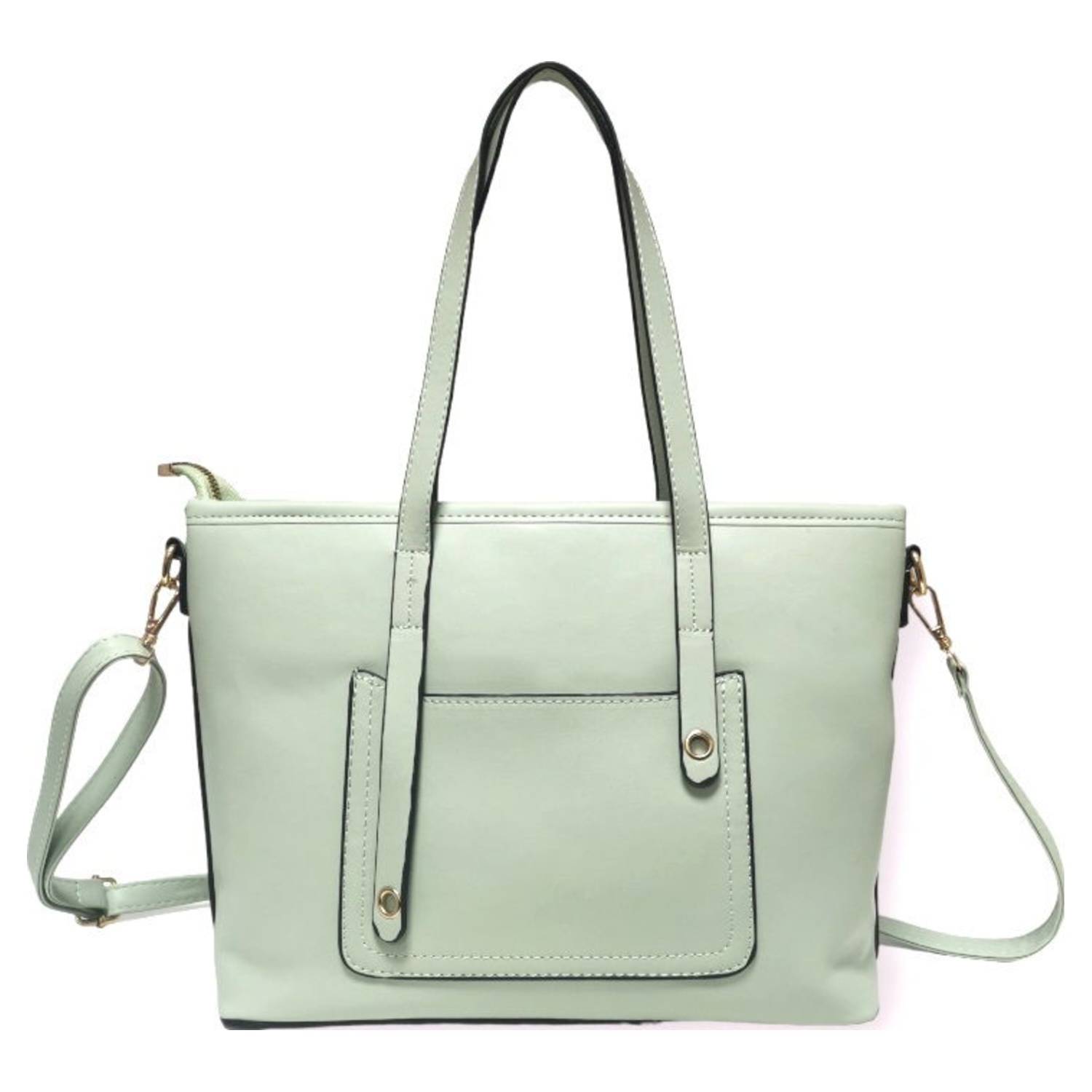 20 Mix colours- Classic medium big Pu Tote Bags with top zip