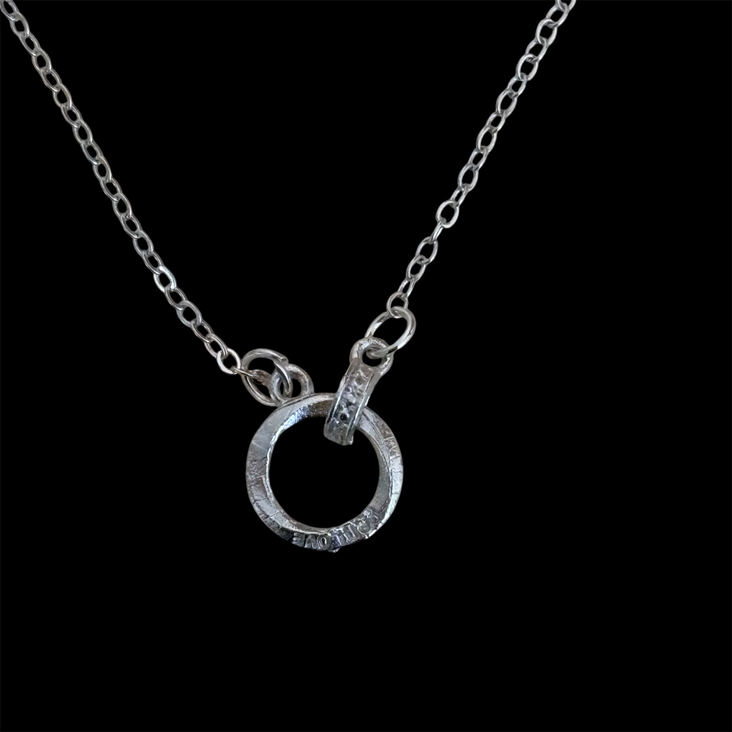 Job lot of 50 Circle & Bar Pendant Necklace Silver-Tone Adjustable Chain – Silver