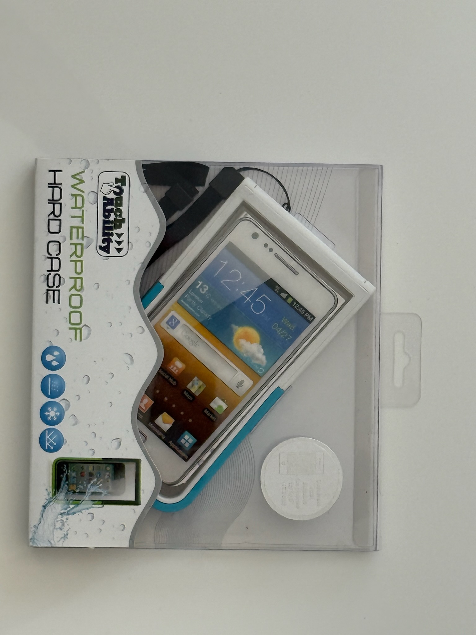 TouchAbility Waterproof Hard Phone Case (Blue & White)
