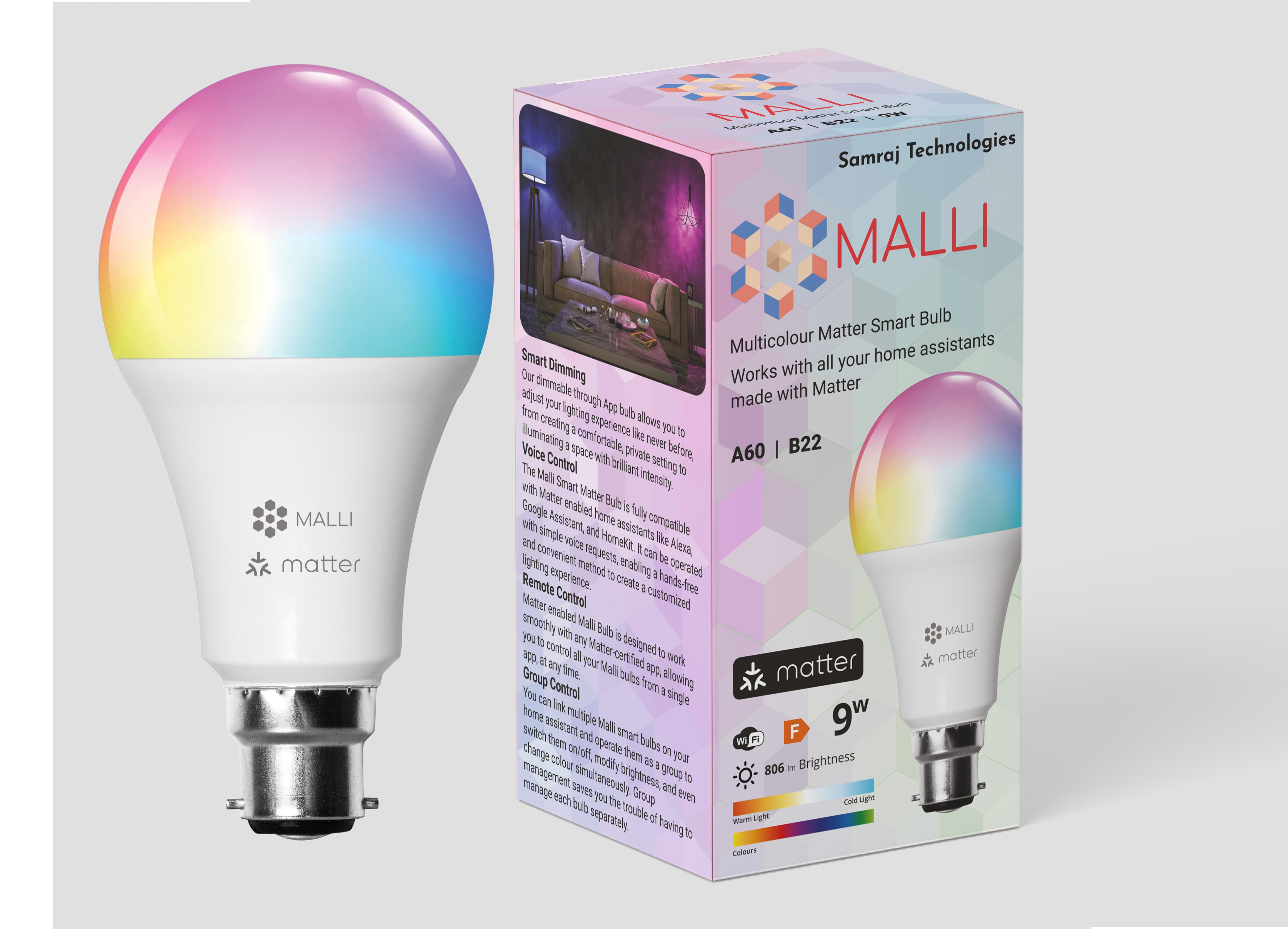 100 x Malli Matter Smart RGB Bulbs B22 – Overstock Clearance