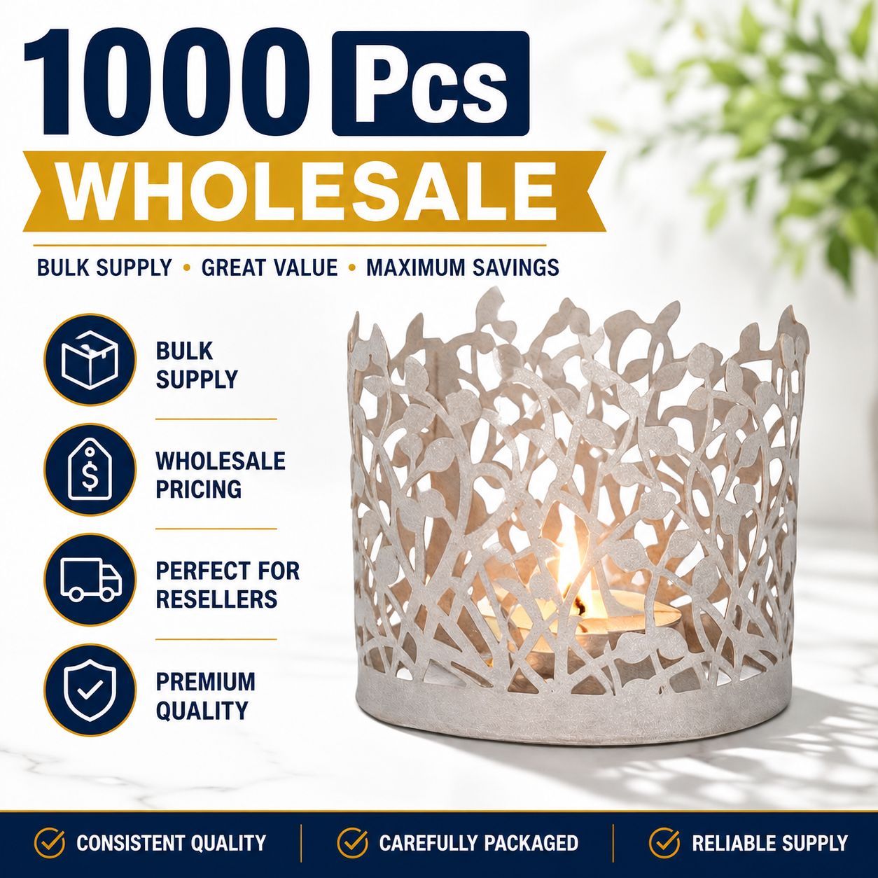 1000x Silver Laser Cut Candle Holder Wraps Tea Light Covers Wedding Table Decor Lot