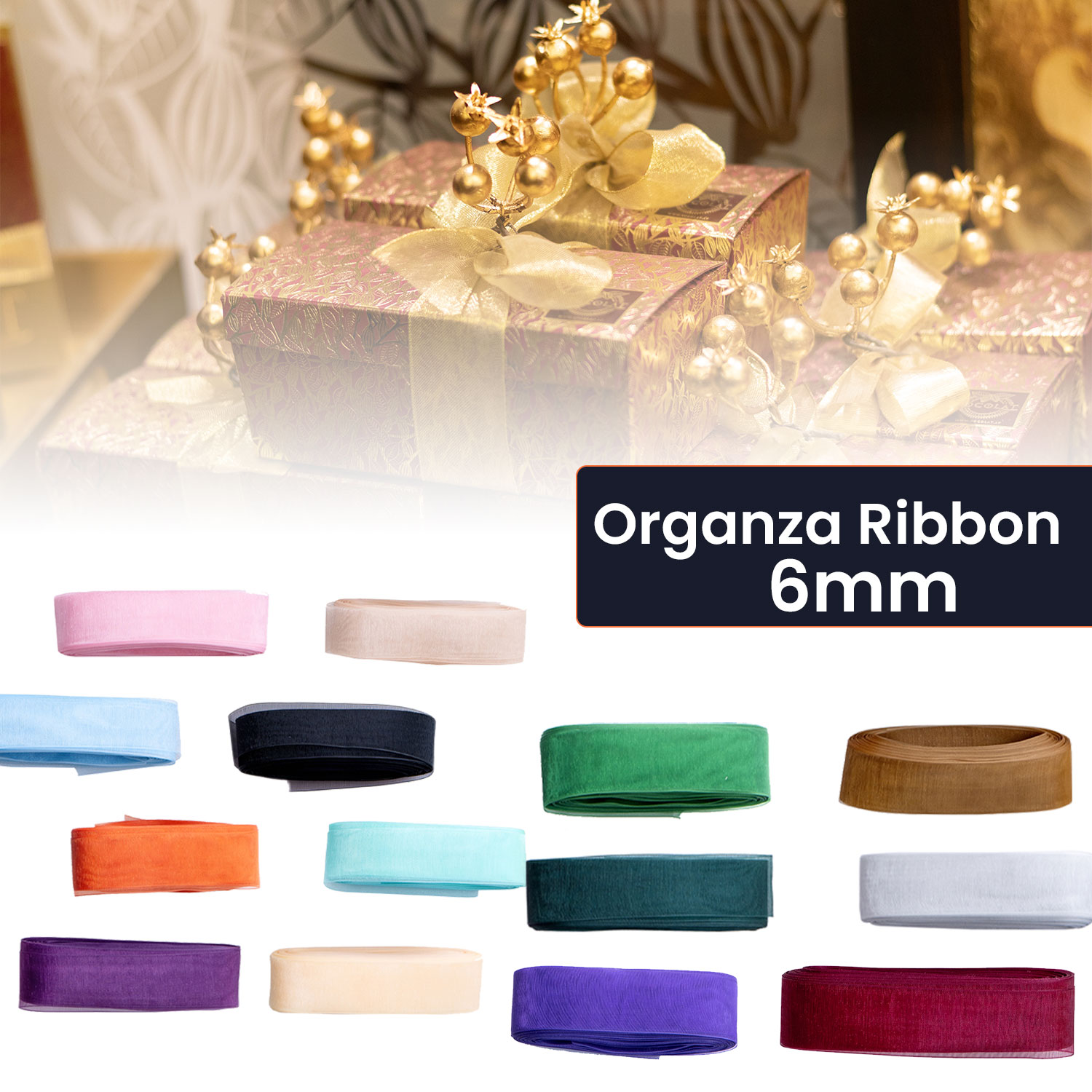 100x 25mm Organza Sheer Ribbon 20m Rolls Bulk Craft Wedding Gift Wrap Job Lot UK