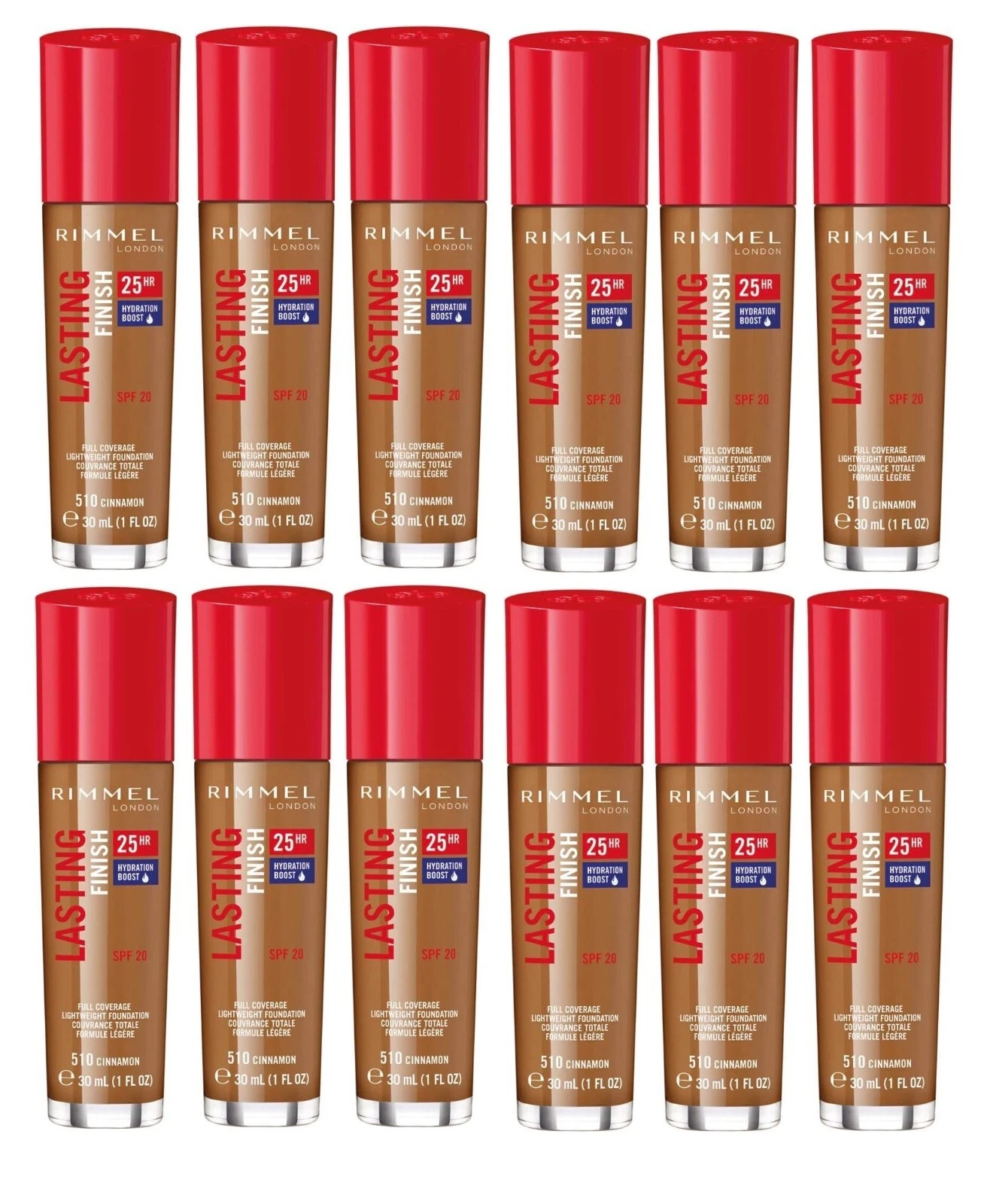 24 Bottles Rimmel Lasting Finish 25 Hour Foundation | 510 Cinnamon |