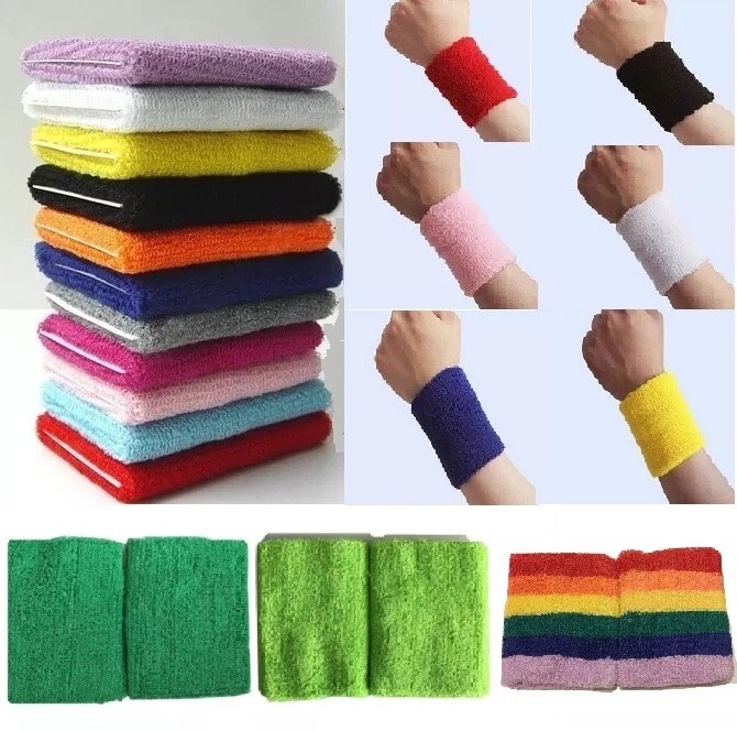 1000 pairs Sports Wrist Sweatbands Tennis Squash Badminton GYM Wristband Sport