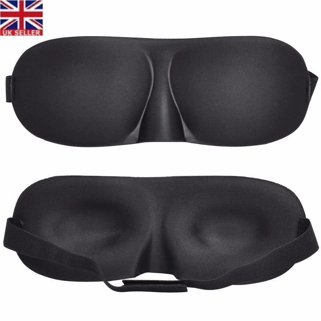 Approx 1000 pcs Black Soft Padded Blindfold Eye Mask Travel Sleep Aid Shade Cover