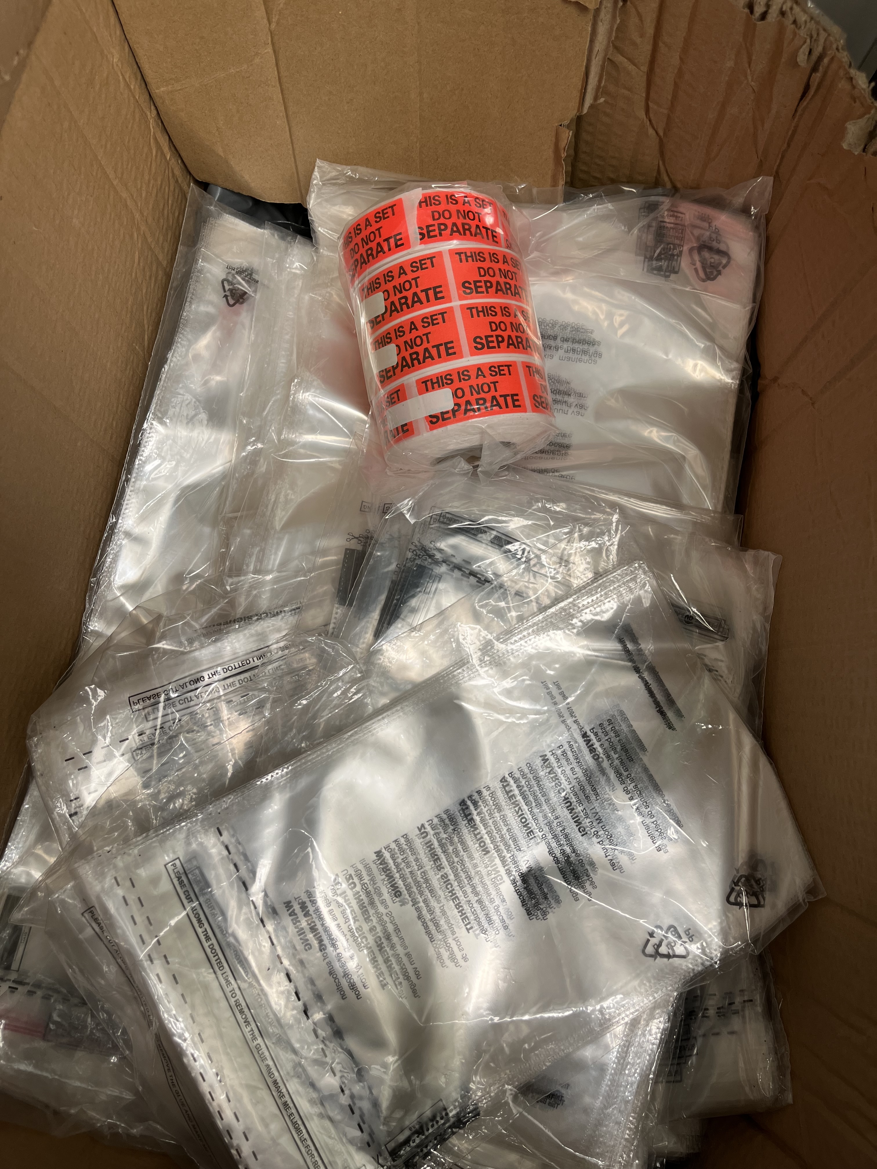 Amazon FBA Compliant 750 Mailing Bags + 1800 Labels – Bulk Clearance Lot