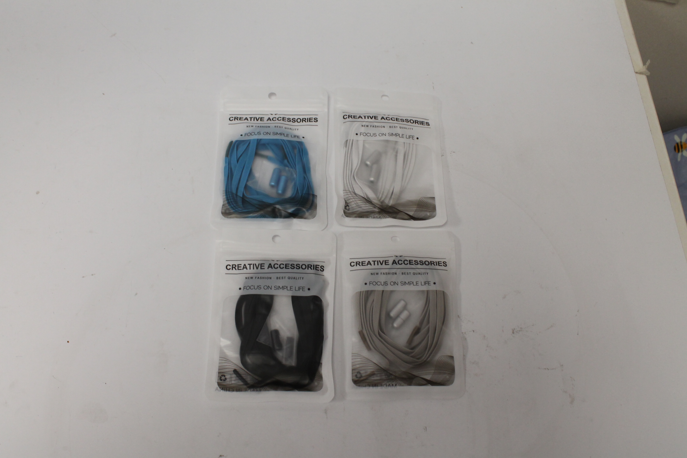 Packs of 4 Colours No Tie Shoe Laces